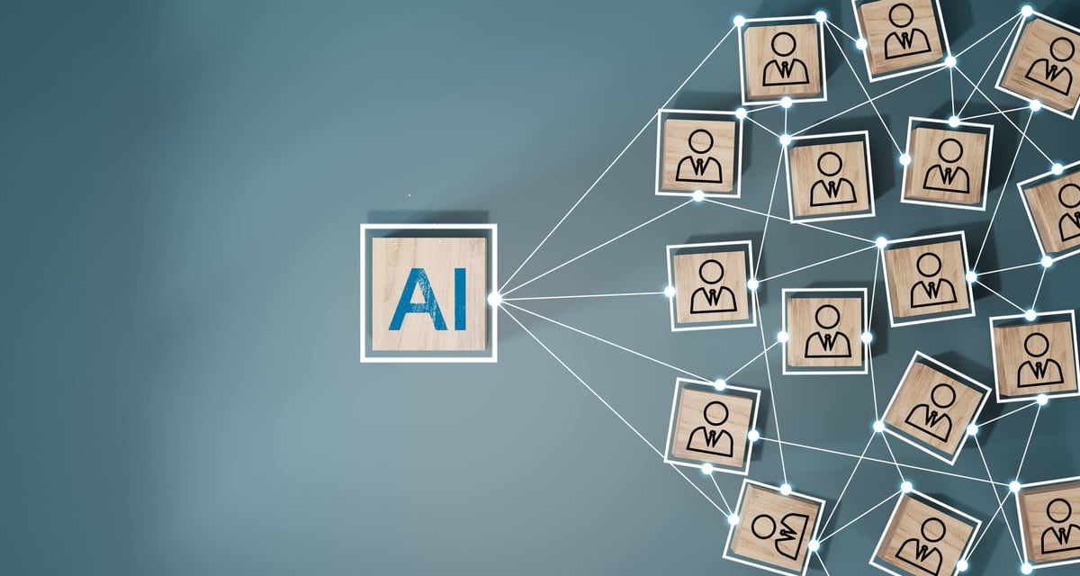 Building blocks showing AI aligned with people