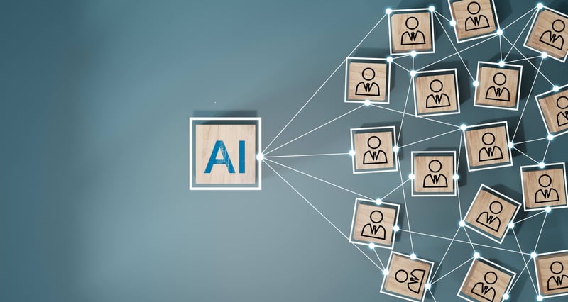 Building blocks showing AI aligned with people