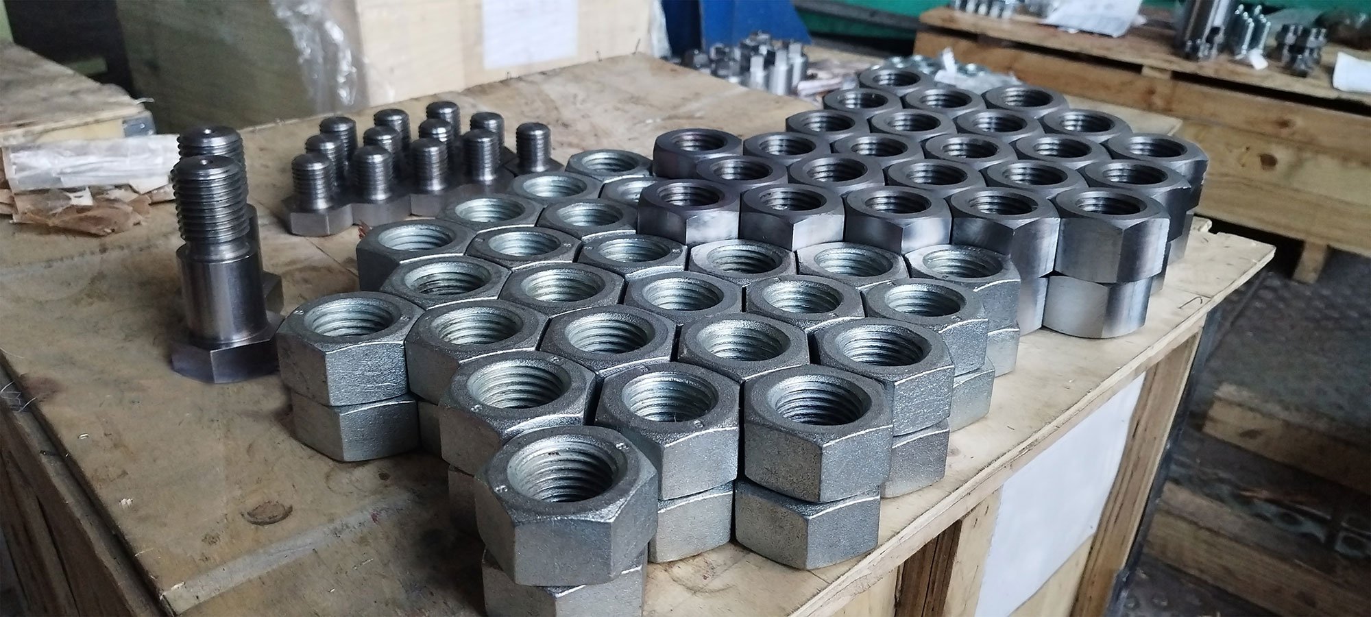 Hex bolts on a table