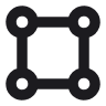 Square with circles on edges icon