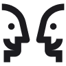 Two faces facing each other icon