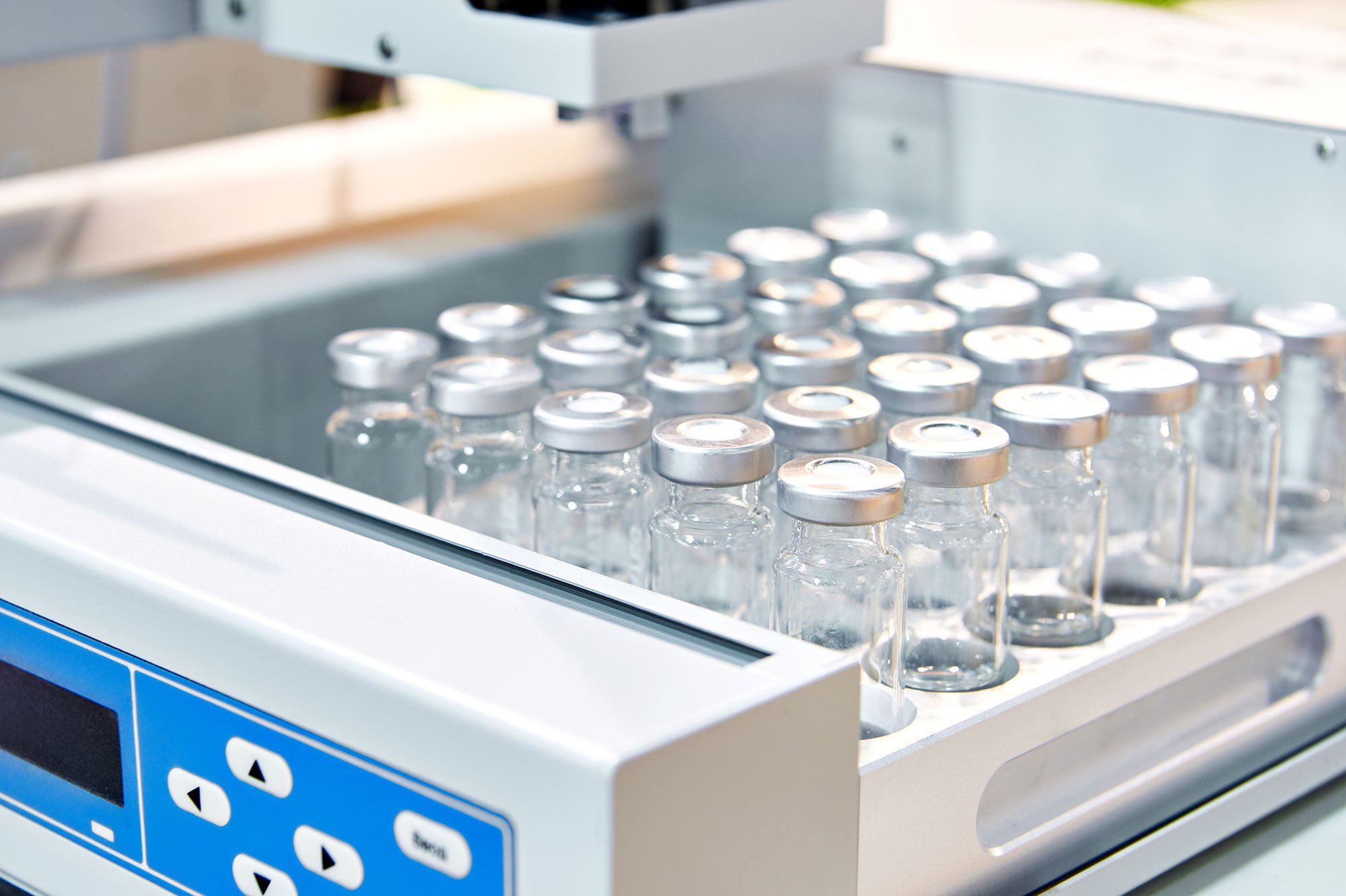 Vaccine vials in a drawer