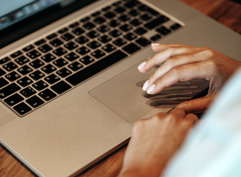 a person at a laptop