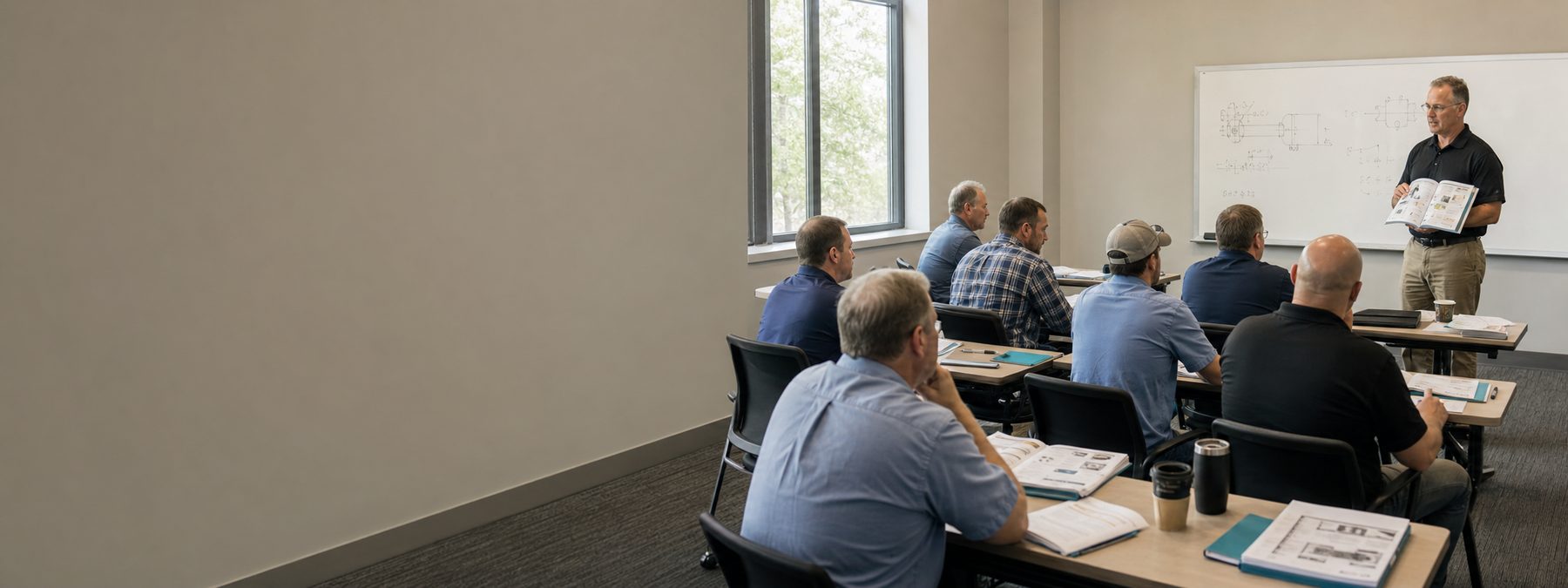 Sales team in a training workshop for the industrial distribution industry