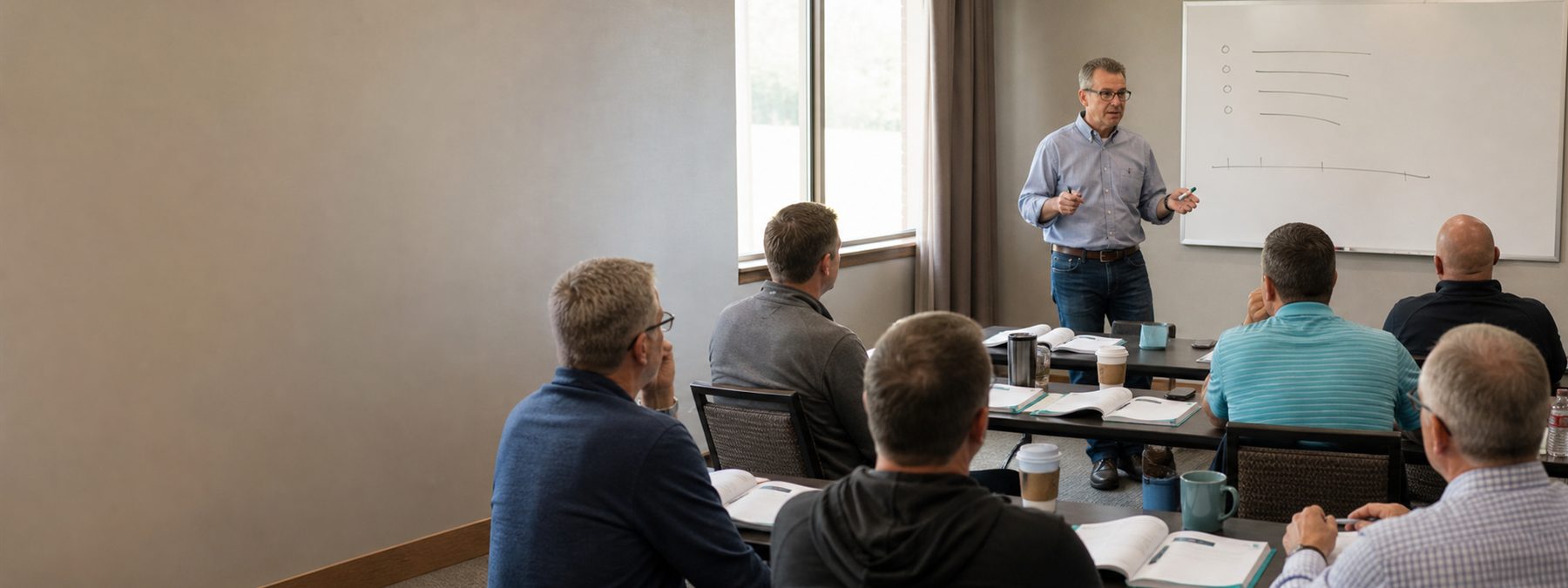 A sales trainer leading a workshop on how to handle customer objections