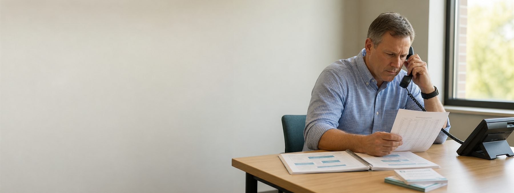A salesperson prospecting for new business during a workshop