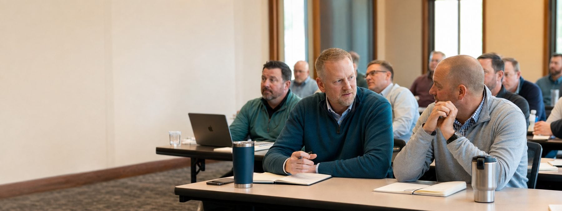 Salespeople engaged in a sales culture training workshop
