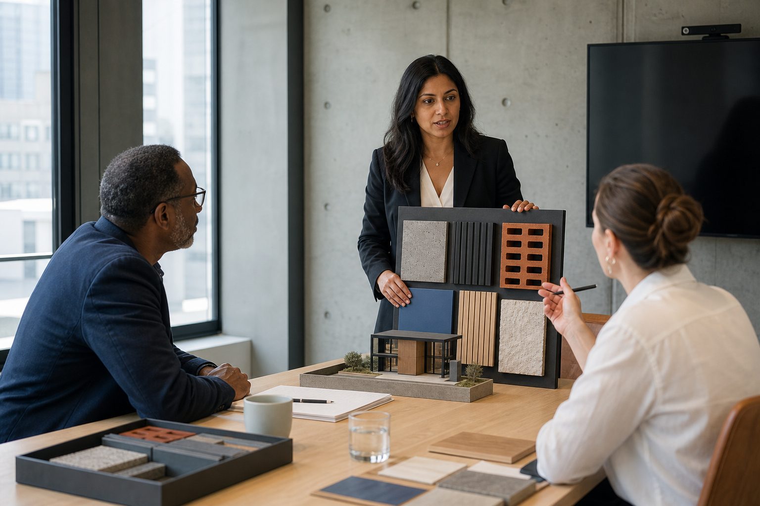 An engaged prospect nodding as a salesperson presents