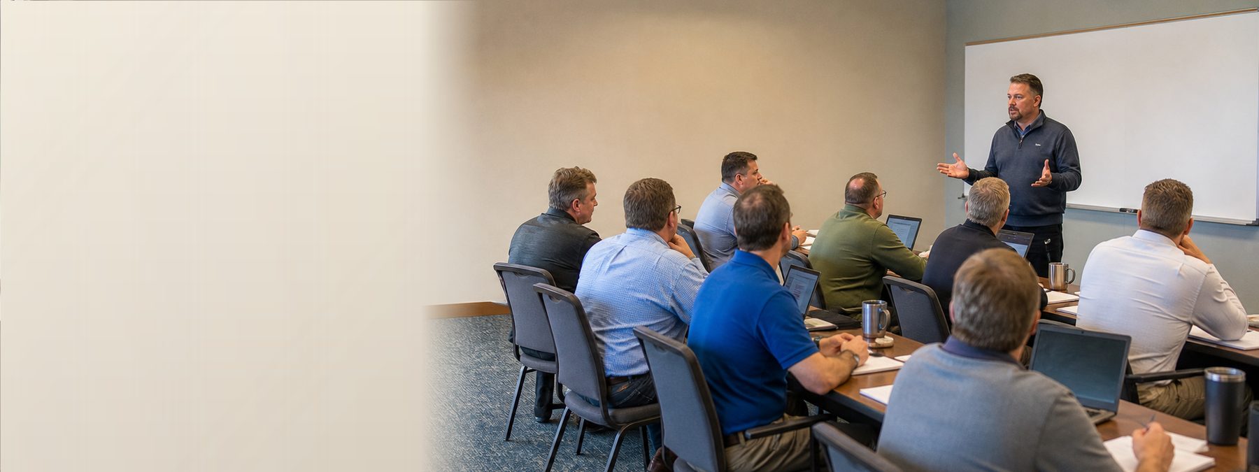 Technology sales team in a training workshop