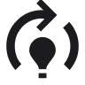 Arrow over lightbulb icon