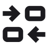 Arrows and squares icon